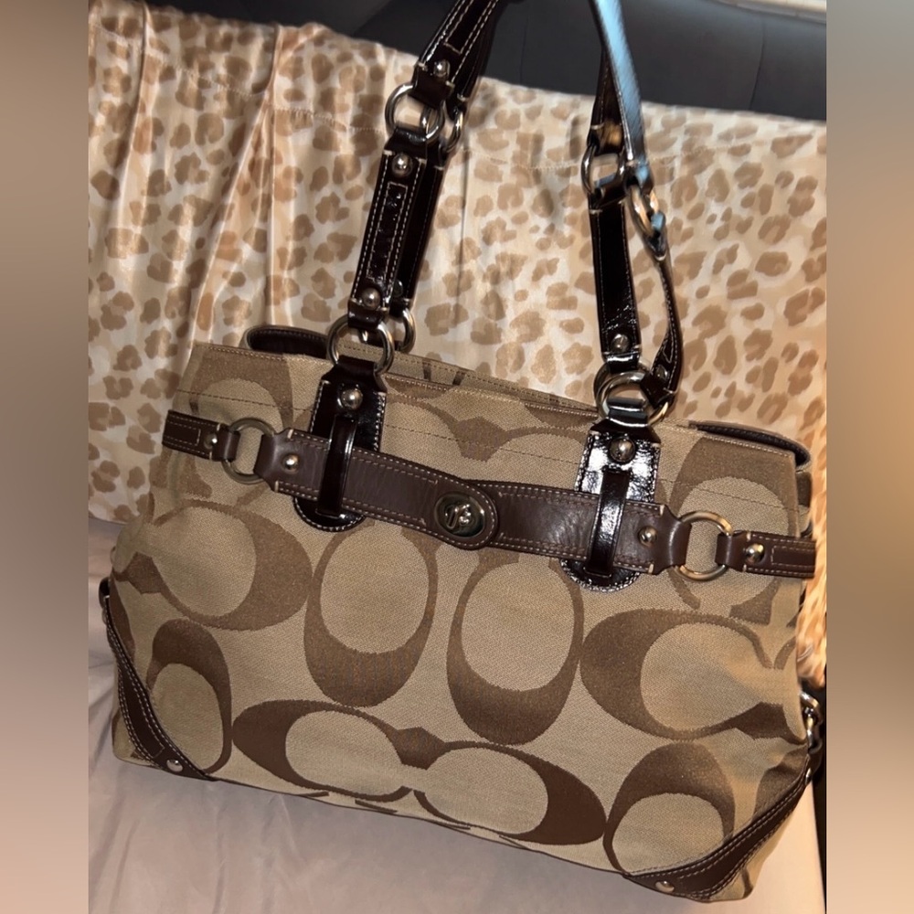 Coach Brown Signature Shoulder Bag